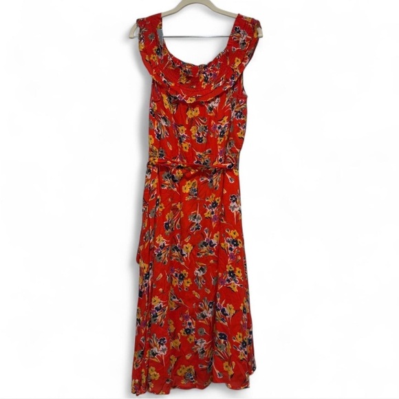 Anthropologie 52 Conversations Colloquial Off Shoulder Floral Midi Dress US 12​ - Picture 5 of 11